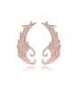 thumb Copper Cubic Zirconia Dainty Wing  Stud Earring 0