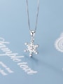 thumb 925 Sterling Silver Simple snowflake diamond pendant(only Pendant) 0