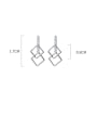 thumb 925 Sterling Silver Hollow Square Minimalist Drop Earring 3