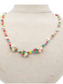 thumb Stainless steel Imitation Pearl Multi Color Acrylic Letter Bohemia  Hand-woven Necklace 1
