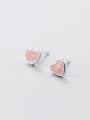 thumb 925 Sterling Silver Enamel Heart Minimalist Stud Earring 2