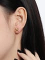 thumb 925 Sterling Silver Cross Minimalist Stud Earring 2