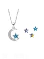thumb 925 Sterling Silver Austrian Crystal Moon Classic Necklace 0