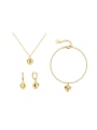 thumb Brass Minimalist Heart  Earring Bangle And Necklace Set 0