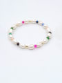 thumb Stainless steel Freshwater Pearl Multi Color Round Bohemia Stretch Bracelet 0