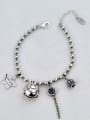 thumb Vintage Sterling Silver With Star Smiley Pendant  Bead Chain Bracelets 3