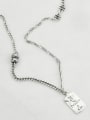thumb Vintage Sterling Silver With Antique Silver Plated Simplistic Geometric Power Necklaces 4