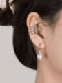 thumb 925 Sterling Silver Rhinestone Geometric Minimalist Single Earring(Single -Only One) 1