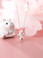 thumb 925 Sterling Silver cute mouse Pendant Necklace 2