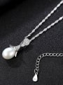 thumb 925 Sterling Silver Simple fashion Freshwater Pearl pendant  Necklace 3