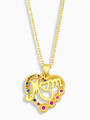 thumb Brass Cubic Zirconia  Minimalist Letter Heart Pendant  Necklace 2