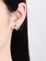 thumb 925 Sterling Silver Moissanite Irregular Classic Stud Earring 1