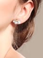 thumb 925 Sterling Silver Freshwater Pearl Geometric Minimalist Stud Earring 1