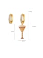 thumb Brass Cubic Zirconia Irregular Vintage Huggie Earring 2