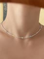 thumb 925 Sterling Silver Irregular Vintage Beaded Necklace 1