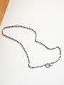 thumb 925 Sterling Silver Bead Round Minimalist Beaded Necklace 2