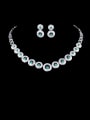 thumb Brass Cubic Zirconia Luxury Round  Earring and Necklace Set 0