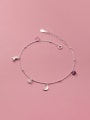 thumb 925 Sterling Silver Cubic Zirconia Heart Minimalist Anklet 0
