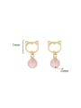 thumb 925 Sterling Silver Synthetic Crystal Cat Cute Drop Earring 2