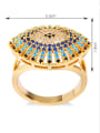 thumb Brass Cubic Zirconia Evil Eye Statement Cocktail Ring 3