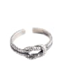 thumb 925 Sterling Silver Geometric Knot Vintage Band Ring 0