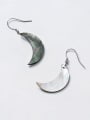 thumb 925 Sterling Silver Moon Vintage Hook Earring 2