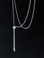 thumb 925 Sterling Silver Tassel Minimalist Bead Chain Necklace 3