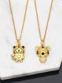 thumb Brass Cubic Zirconia  Cute  Tiger  Pendant Necklace 0