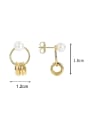 thumb Brass Imitation Pearl Geometric Minimalist Stud Earring 2