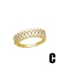 thumb Brass Cubic Zirconia Geometric Trend Band Ring 3
