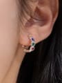 thumb 925 Sterling Silver Cubic Zirconia Heart Dainty Huggie Earring 1