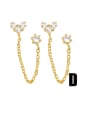 thumb Brass Imitation Pearl Pentagram Trend Stud Earring 4