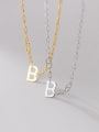thumb 925 Sterling Silver Letter Minimalist Hollow Chain Necklace 0