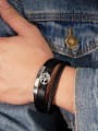 thumb Stainless steel Artificial Leather Weave Hip Hop Handmade Weave Bracelet 1
