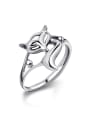 thumb 925 Sterling Silver Hollow Fox Cute Free Size Ring 2