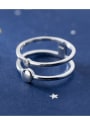 thumb 925 Sterling Silver Double layer  Round Minimalist Band Ring 2