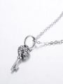 thumb 925 Sterling Silver Key Vintage Pendant Necklace 2
