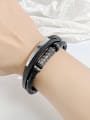 thumb Stainless steel Artificial Leather Geometric Hip Hop Set Bangle 1