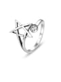 thumb 925 Sterling Silver Hollow Star Vintage Band Ring 0