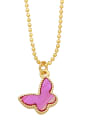 thumb Brass Shell Butterfly Hip Hop Necklace 3