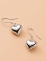 thumb 925 silver simple smooth Heart Earrings 4