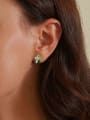 thumb 925 Sterling Silver Glass Stone Christmas Gift Box Dainty Stud Earring 1