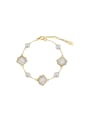 thumb 925 Sterling Silver Shell Geometric Minimalist Link Bracelet 3