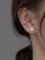 thumb 925 Sterling Silver Glass Stone Water Drop Minimalist Stud Earring 1