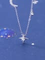 thumb 925 Sterling Silver Cubic Zirconia Fashion Diamond Star Moon  Necklace 1
