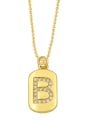 thumb Brass Cubic Zirconia Message Vintage Geometry Pendnat  Necklace 2