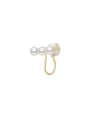thumb Brass Imitation Pearl Geometric Minimalist Clip Earring(Single) 4