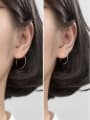 thumb 925 Sterling Silver Minimalist  Line Round Geometric Earrings  Hoop Earring 2