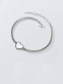 thumb 925 Sterling Silver With Gold Plated Simplistic Heart Bracelets 1