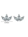thumb 925 Sterling Silver Cubic Zirconia Leaf Classic Stud Earring 2